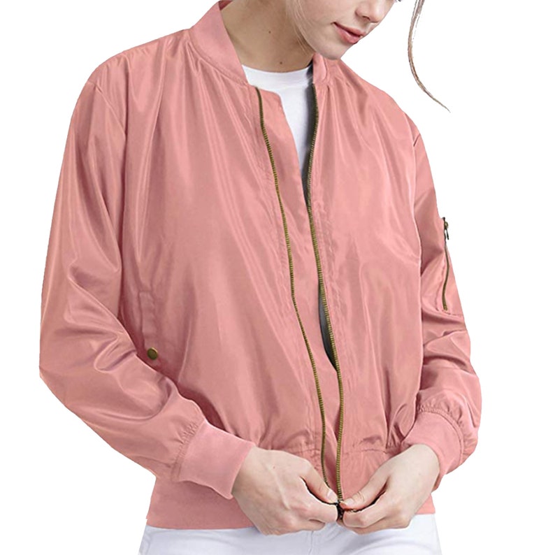 WOMENS CUSTOM Pink Cargo Lightweight Bomber Jacket Long - Etsy