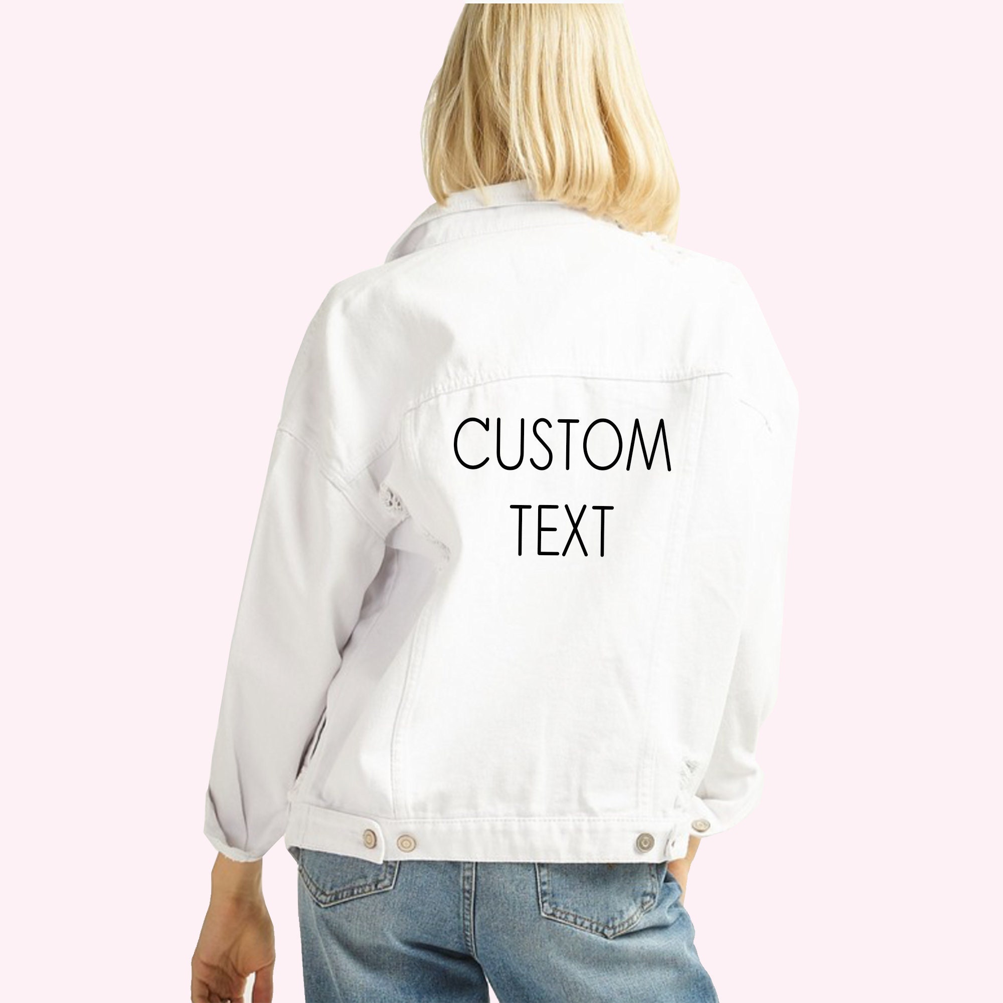 Distressed Denim Jacket – White on White