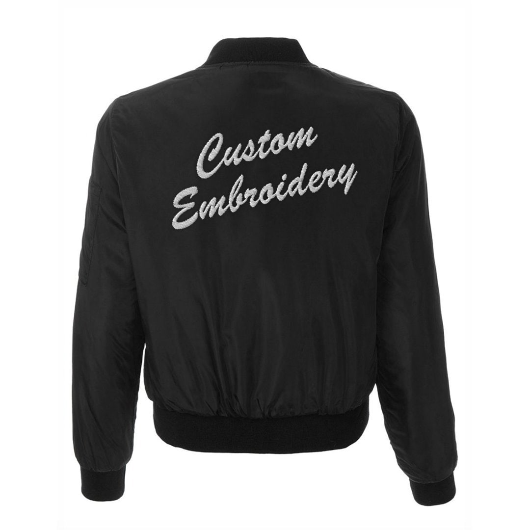 Plt Black Vinyl Embossed Monogram Bomber Jacke