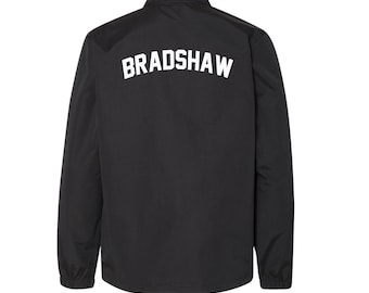 UNISEX CUSTOM Oversized Coach Windbreaker Jacket- Many Colors Long Sleeve Button Up Nylon Jacket- Personalize Your Own Sports Jacket