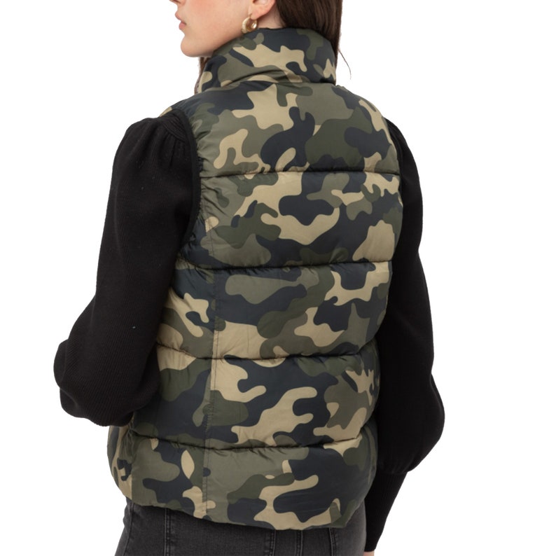 Custom Text Camo Puffer Vest Monogram Camouflage Padding - Etsy