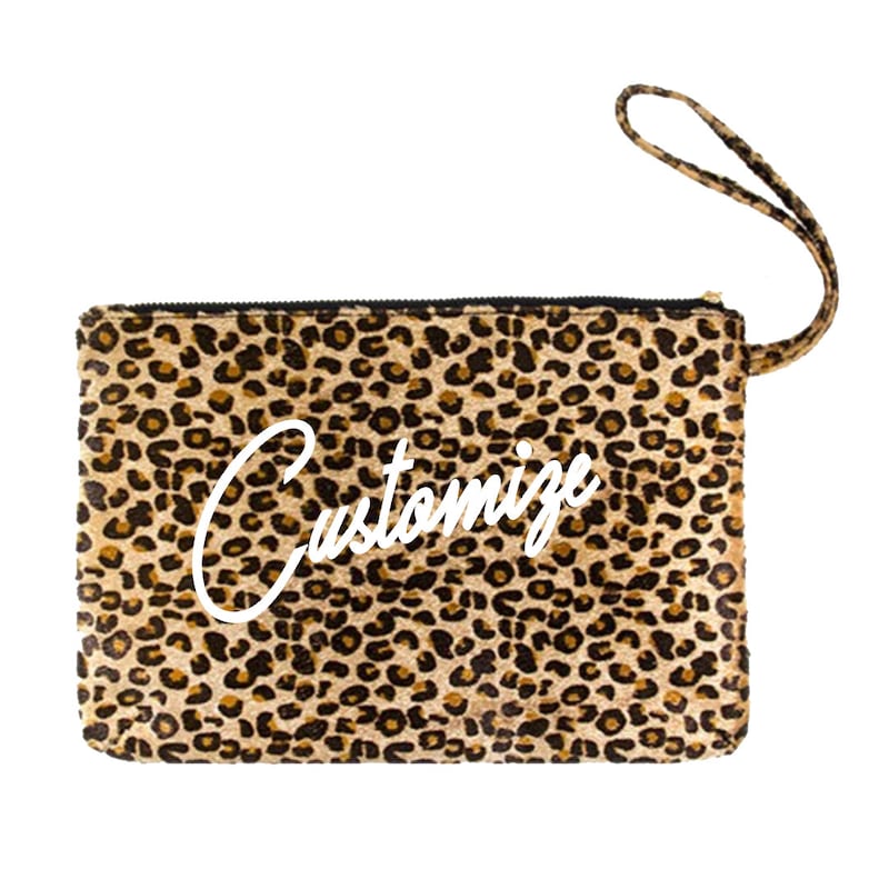 Beige Leopard Clutch Bag main image 1