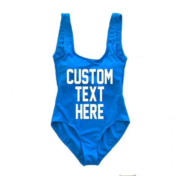 CUSTOM Turquoise Royal BLUE One Piece Swimsuit Create Your Own