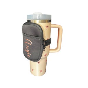 Bolsa de vaso personalizada, riñonera para botella de agua con nombre personalizado, bolsa de almacenamiento portátil para gimnasio, taza deportiva, tarjetas, llaves, billetera para auriculares