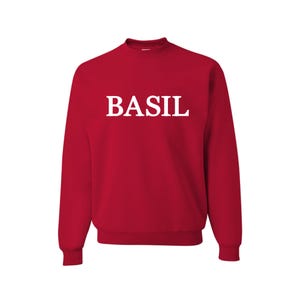 CUSTOM TEXT Soft Red Slouchy Oversized Boyfriend Red Pullover Sweatshirt- UNISEX Cozy Custom Personalize Slouchy Sweatshirt You Design, Logo