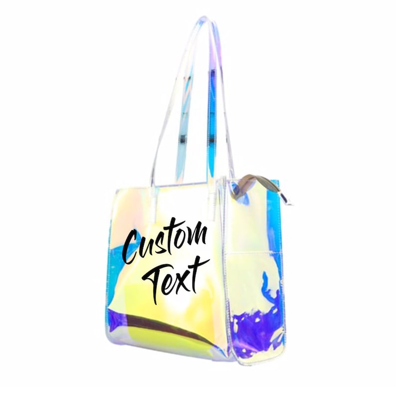 holographic clear tote bag