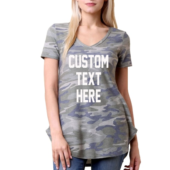 Camouflage v clearance neck t shirt