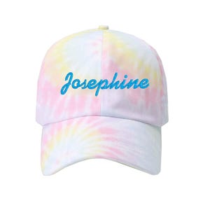 Personalized Tie Dye Baseball Hats, Custom Embroidery Multicolor Dad Hats, Bachelorette Party Favors, Gifts for Bridesmaids, Business Logo