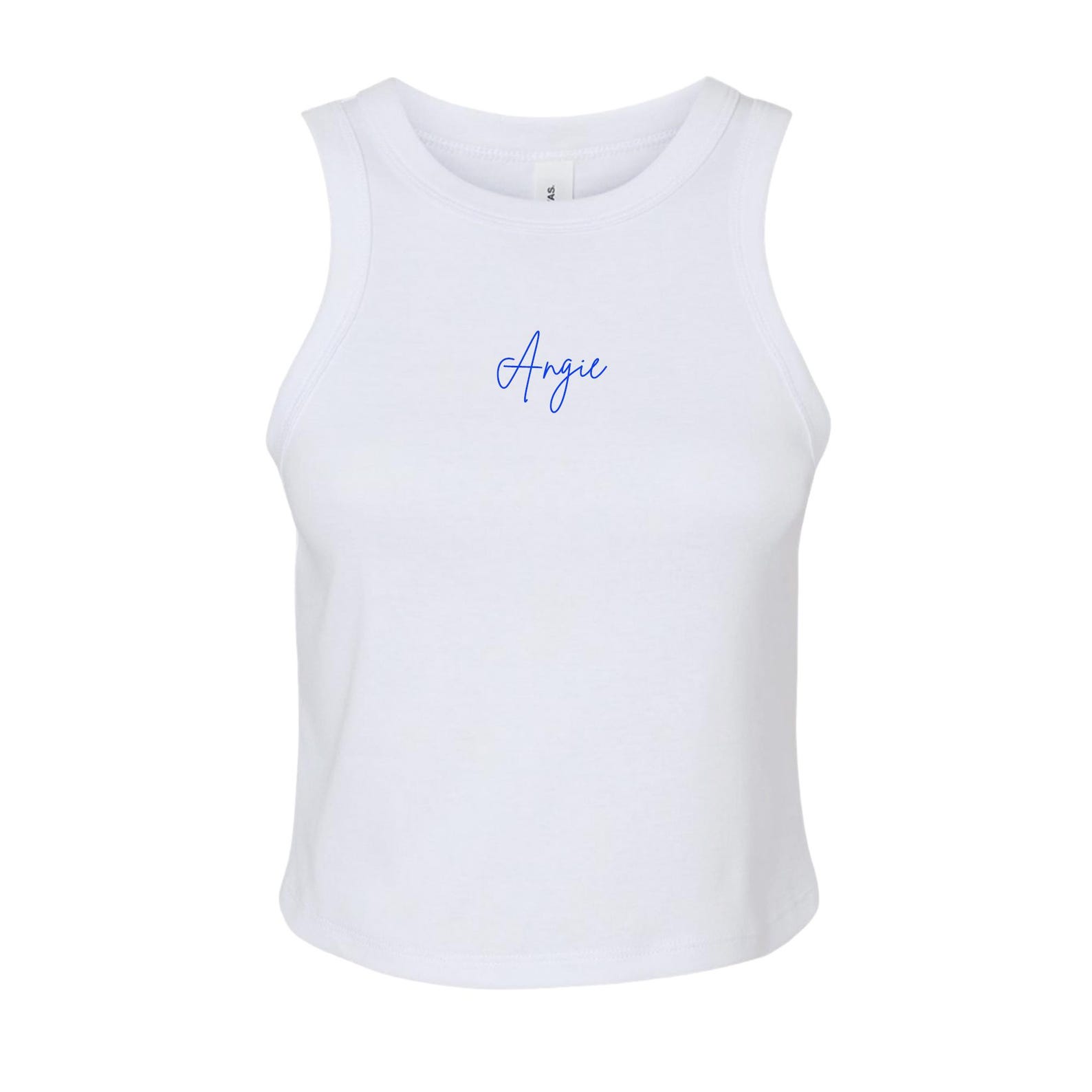Custom Text Slightly Cropped Muscle Racerback Tank, Personalized Micro ...