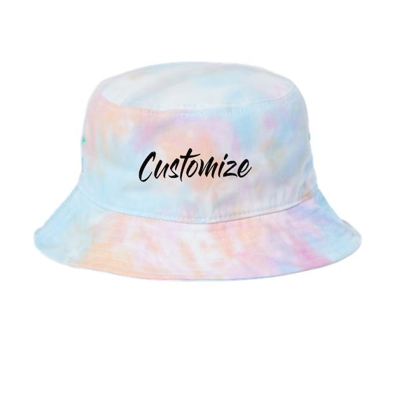 Personalized Tie Dye Bucket Hat, Custom Embroidery Pastel Sun Hats,  Bachelorette Party Favors, Gifts for Bridesmaids From Bride, Beach Cap 