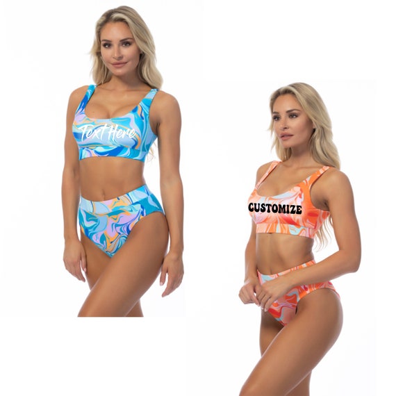 Customized Logo Women's Swimwear Two Pieces Bathing Suit Bikini