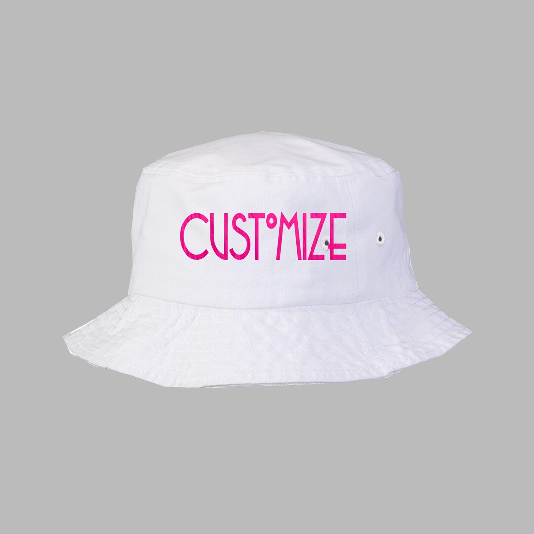 Personalized White Bucket Hat Custom Embroidery Colorful Sun Etsy