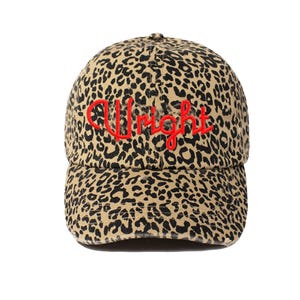 Personalized Leopard Hat, Custom Embroidery Animal Print Dad Hats, Bachelorette Party Favors, Gifts for Bridesmaids from Bride, Baseball Hat