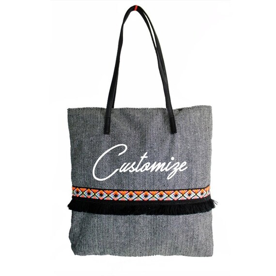Personalised pom pom beach bag sale