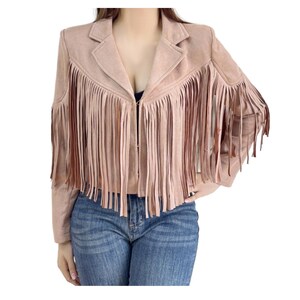 Customized Embroidery Suede Fringe Jacket, Boho Music Festival Country Concert Fringe Jacket, Bachelorette Party Western Outfit, Open Front image 2