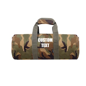 Benutzerdefinierter Text Camo Seesack, Geschäftslogo Jagd Angeln Fitnessstudio Im Freien Camouflage Zahnrad Tasche, Camping Schultertasche, Herren Weekender tragen