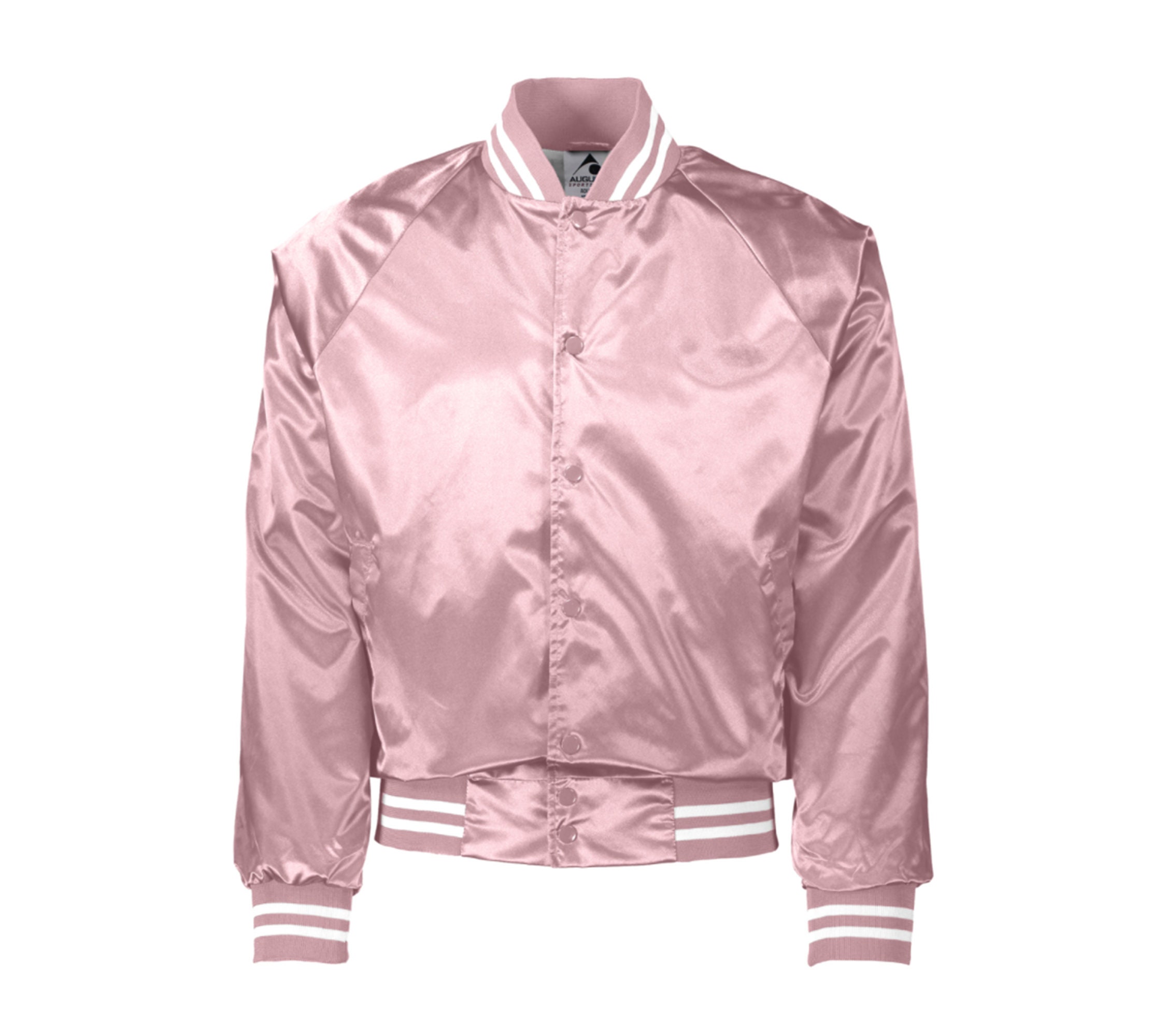 UNISEX CUSTOM Pink Varsity Bomber Jacket- Long Sleeve Zip up UNISEX CUSTOM Pink Varsity Bomber Jacket- Long Sleeve Zip up