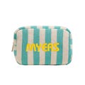 Personalized Embroidered Cabana Striped Terry Cosmetic Bag, Bachelorette Party Customized Toiletry Bags, Logo Stripe Cosmetic Pouch Bag