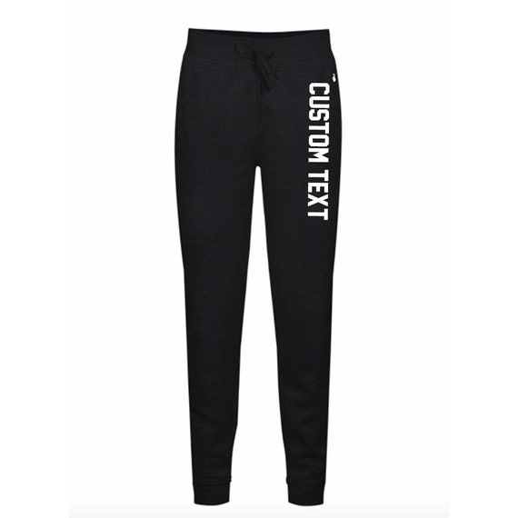 CUSTOM TEXT Soft Fleece Long Jogger Pants Customize Drawstring