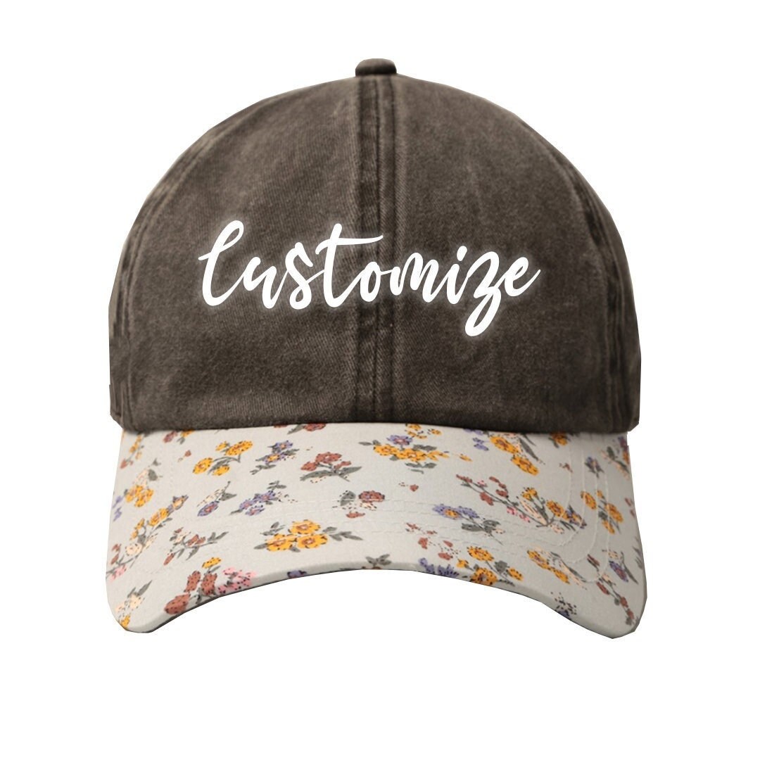 Personalized Ditsy Floral Print Brim 