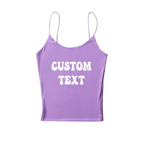 Custom Text Thin Strap Double Layer Cami Top Personalized - Etsy