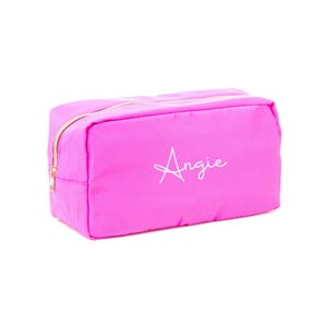 Custom Text Cosmetic Bag, Business Logo Makeup Zipper Bag, Many Colors Round Zipper Nylon Cosmetic Pouch Bag, Traveling Case Pencil Pouch