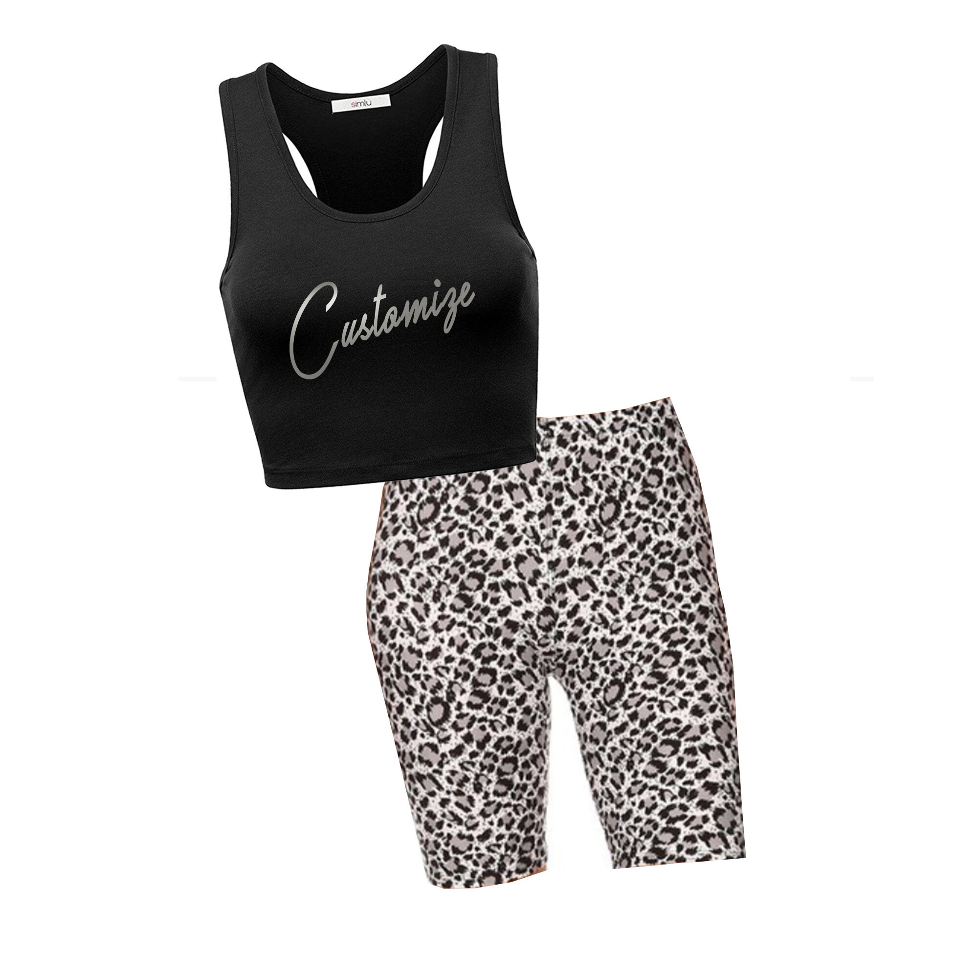 Custom Text Snow Leopard Biker Short 