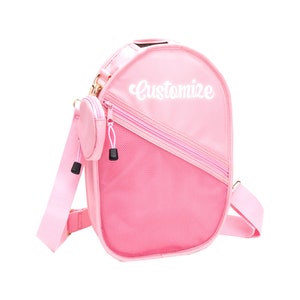 Personalisierte einfarbige Crossbody Pickleball Tasche, Tennisschläger Benutzerdefinierte Text Schultertasche, Business Logo Merch Geschenk für Pickle Ball Spieler