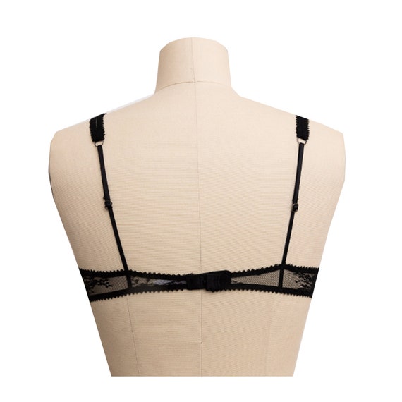 Sheer Mesh Bralette Bee Applique Patches Pasties Black Sheer