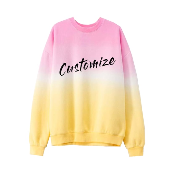 Custom Text Pink and Yellow Multicolor Tie Dye Oversized