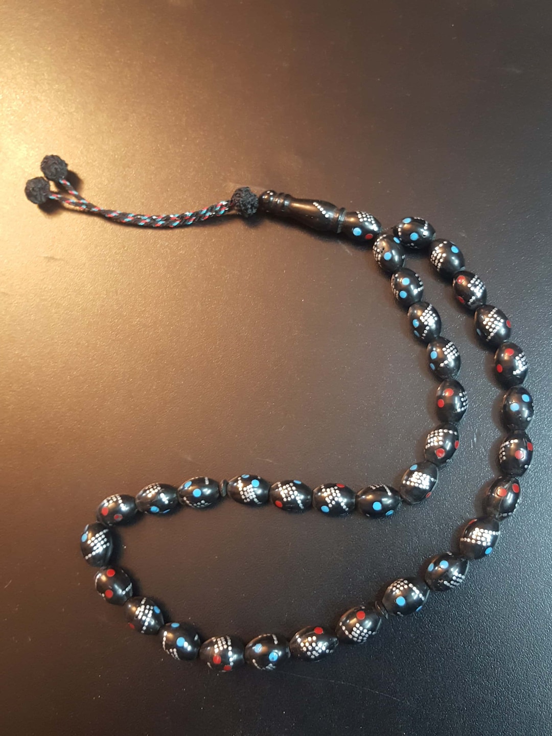 Black Coral Prayer Beads Yusr Rosary Masbaha Nu 52 Etsy