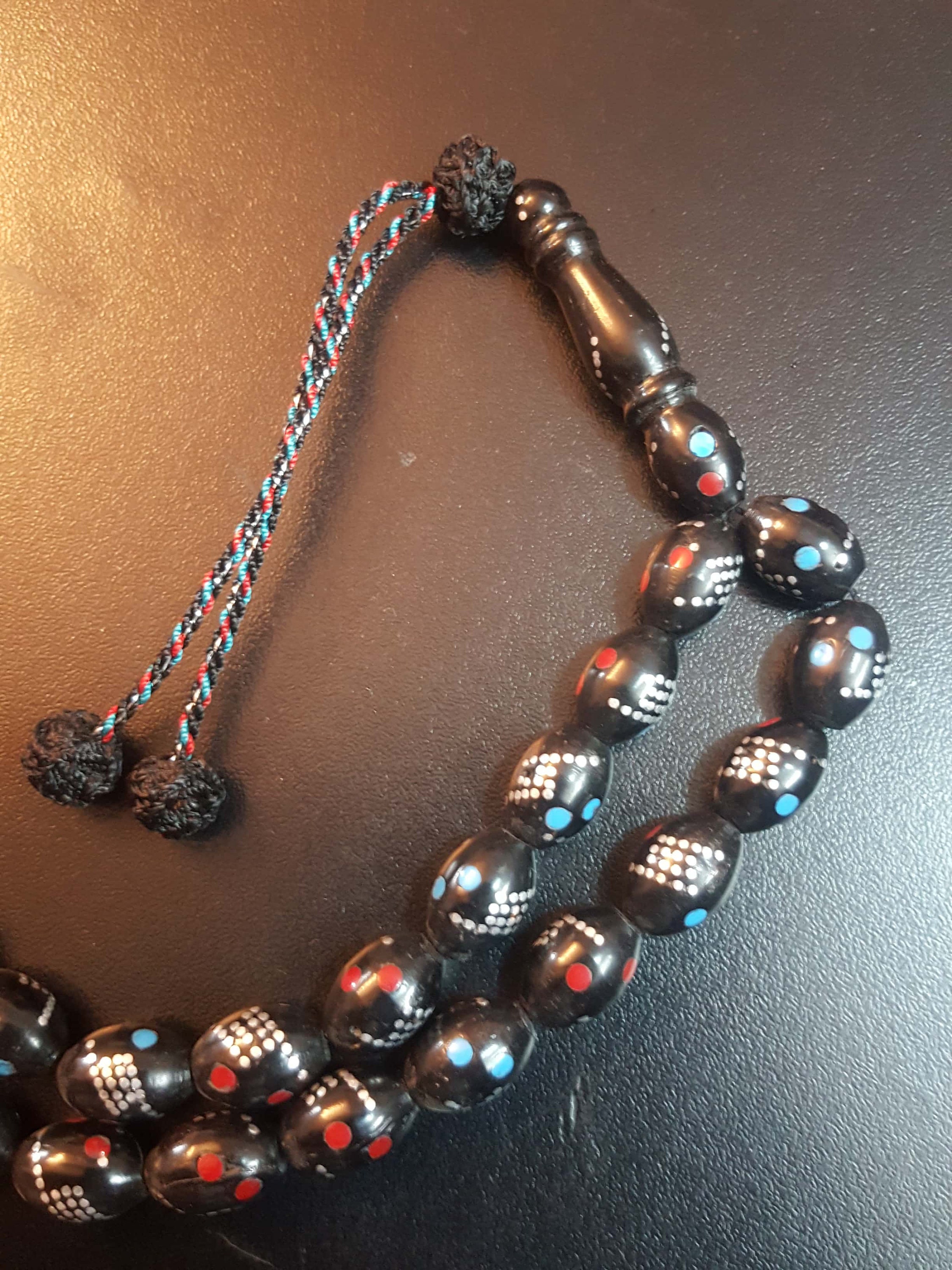 Black Coral Prayer Beads Yusr Rosary Masbaha Nu 52 Etsy