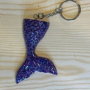 Mermaid Tail Keychain| Mermaid Tail Resin| Glitter Mermaid Tail| Ocean Gift| Beach Themed| Resin Mermaid Tail Key Chain