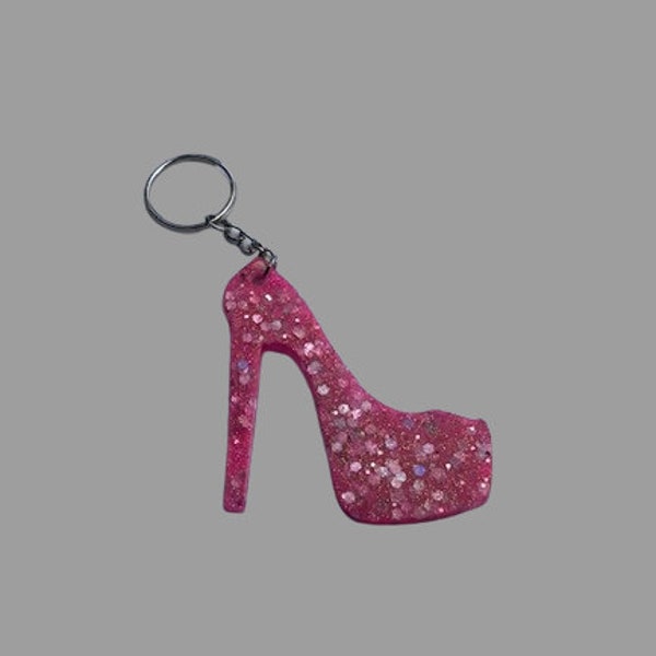 High Heel keychain| High Heel Glitter Resin Keychains| Homemade Customizable High Heel Keychains for Fashion Lovers| Shoe Keychain