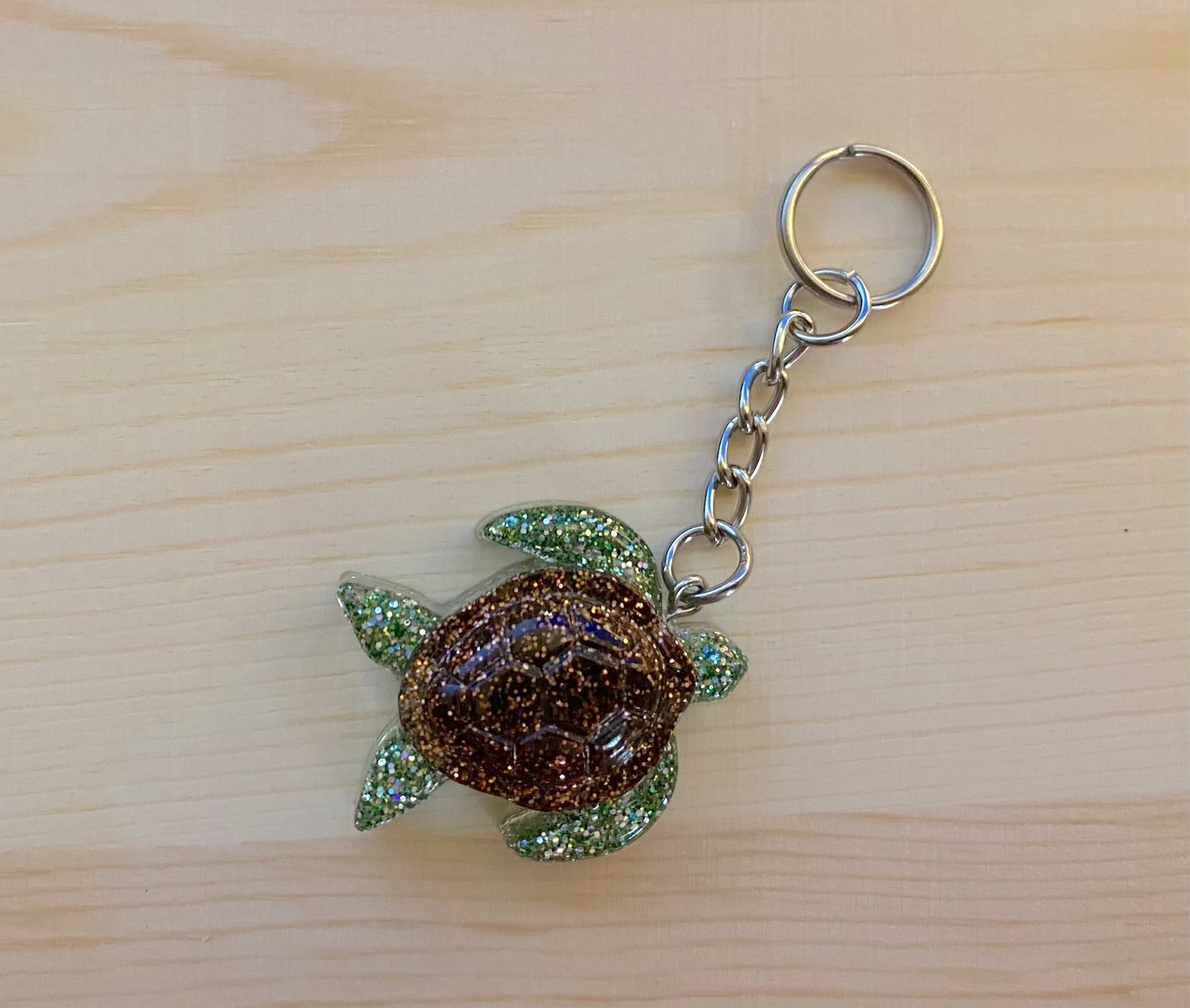 Sea Turtle Keychain Handmade Resin Glitter/Sparkle Etsy