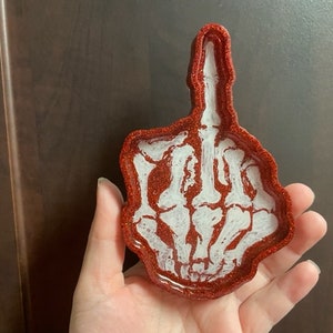 Skeleton Hand Resin Tray |Middle finger| Gift| Halloween Decorations| resin, tray, jewelry organization| jewelry tray |