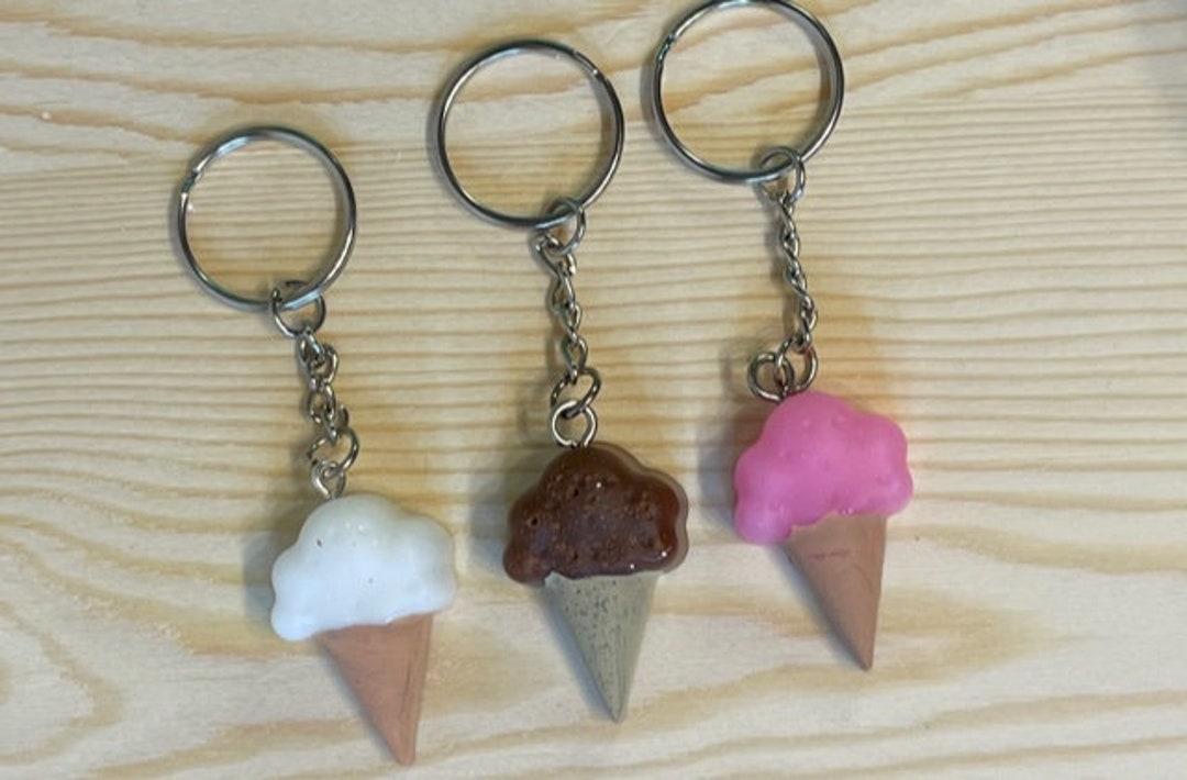 Mini Ice Cream Cone Keychain Ice Cream Cone Keychain Little Ice Cream