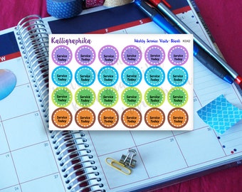 Write Your Own Blank Weekly Service Visits Planner Calendar Stickers Functional for Cleaning Pool Glossy and Matte Fit Erin Condren-K042
