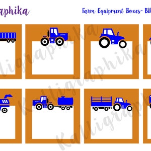 Farm Equipment in Full Half Boxes Planner Calendar Stickers for Homesteading Farming in 5 Colors Glossy and Matte Fit Erin Condren-K006 image 2