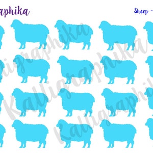 Sheep Silhouette Large Planner Sticker Functional Homestead Farm Animal Fleece Hair Fiber Meat Ram Ewe Glossy and Matte Erin Condren-K121 image 2