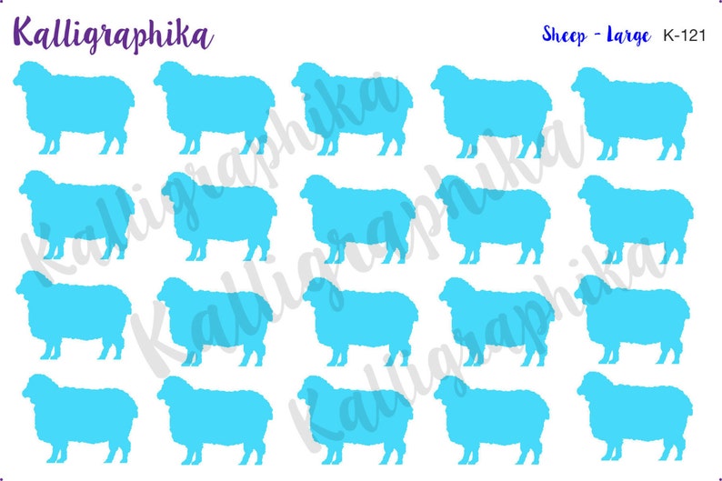 Sheep Silhouette Large Planner Sticker Functional Homestead Farm Animal Fleece Hair Fiber Meat Ram Ewe Glossy and Matte Erin Condren-K121 image 2