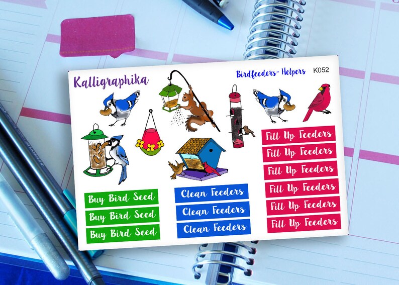 Bird Feeder Helpers Planner Calendar Stickers Mixed For Tasks Etsy