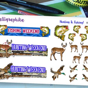 Hunting & Fishing Stickers for Marking Weekends Trips Banner | Etsy