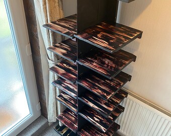 Handmade solid wood tower shoe rack