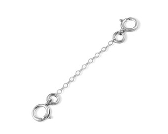 Sterling Silver 1mm Bracelet Safety Chain 1", 2", 3"