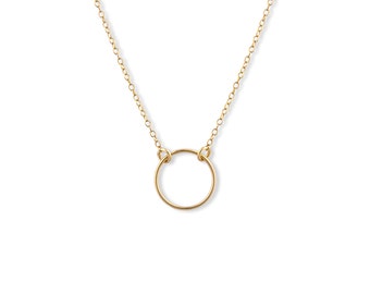 14k Vergoldet Sterling Silber Kreis des Lebens Karma Ring Infinity Anhänger Halskette