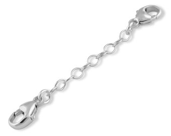 Sterling Silver 3mm Bracelet Safety Chain 2", 3"