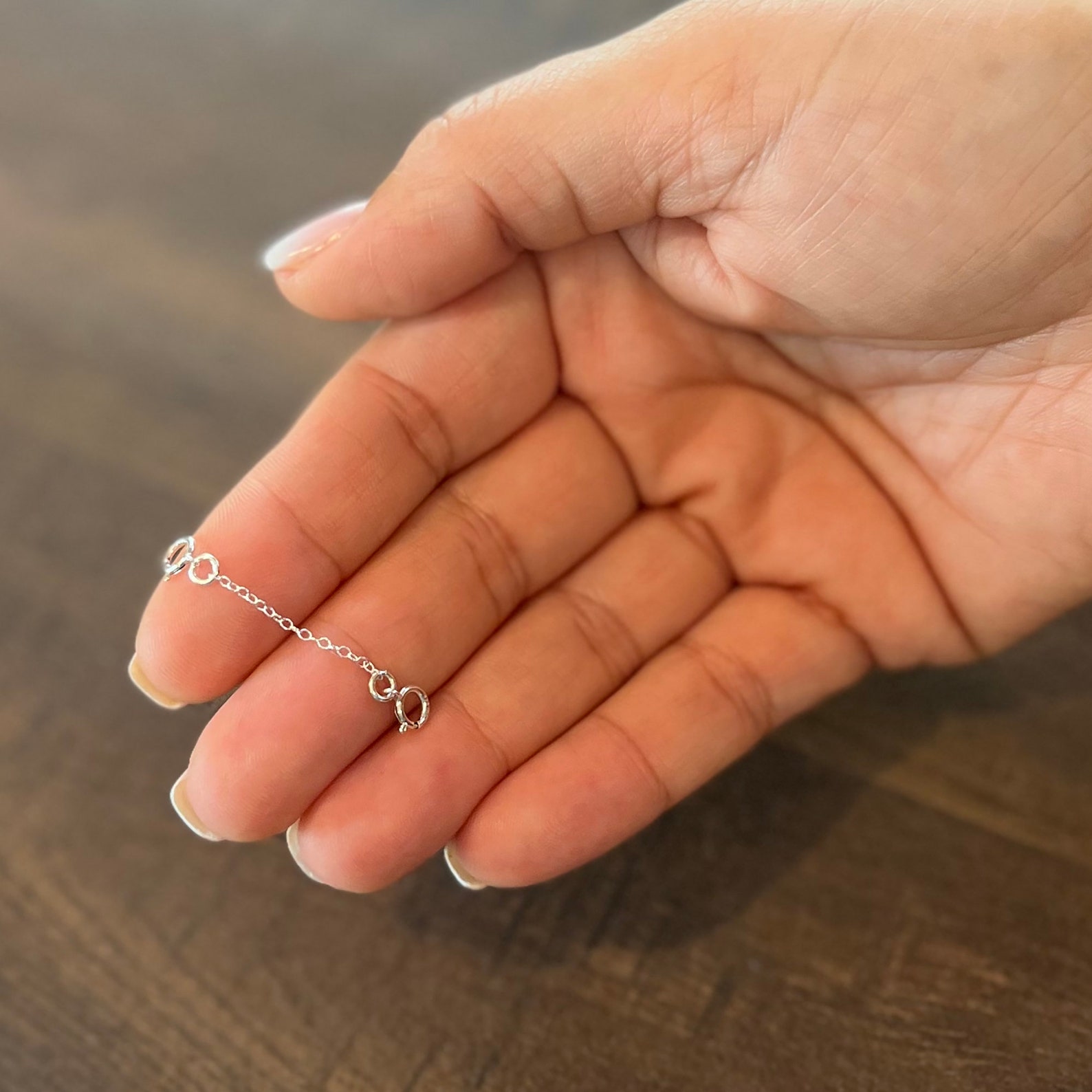 Sterling Silver 1mm Bracelet Safety Chain Safety Chain for Etsy