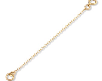 14k Gold Plated Sterling Silver 1mm Necklace Extender Chain 1", 2", 3", 4", 5", 6"