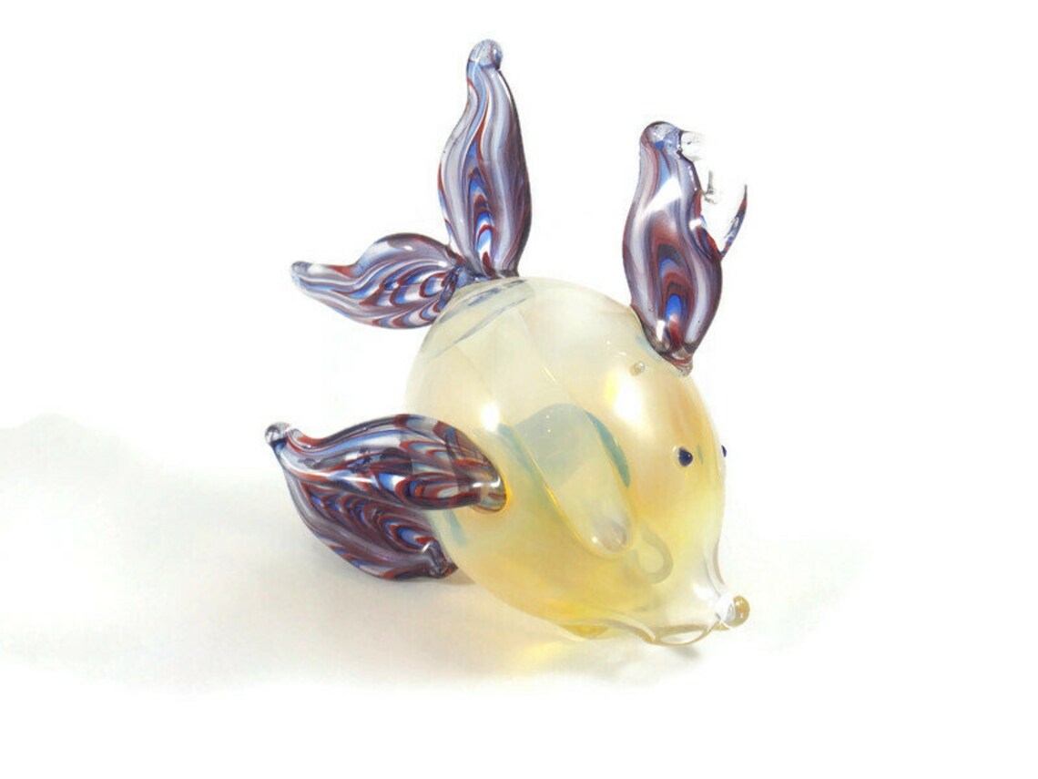 Hand Blown Multi Color Glass Fish Ornament Blown Glass Fish Etsy
